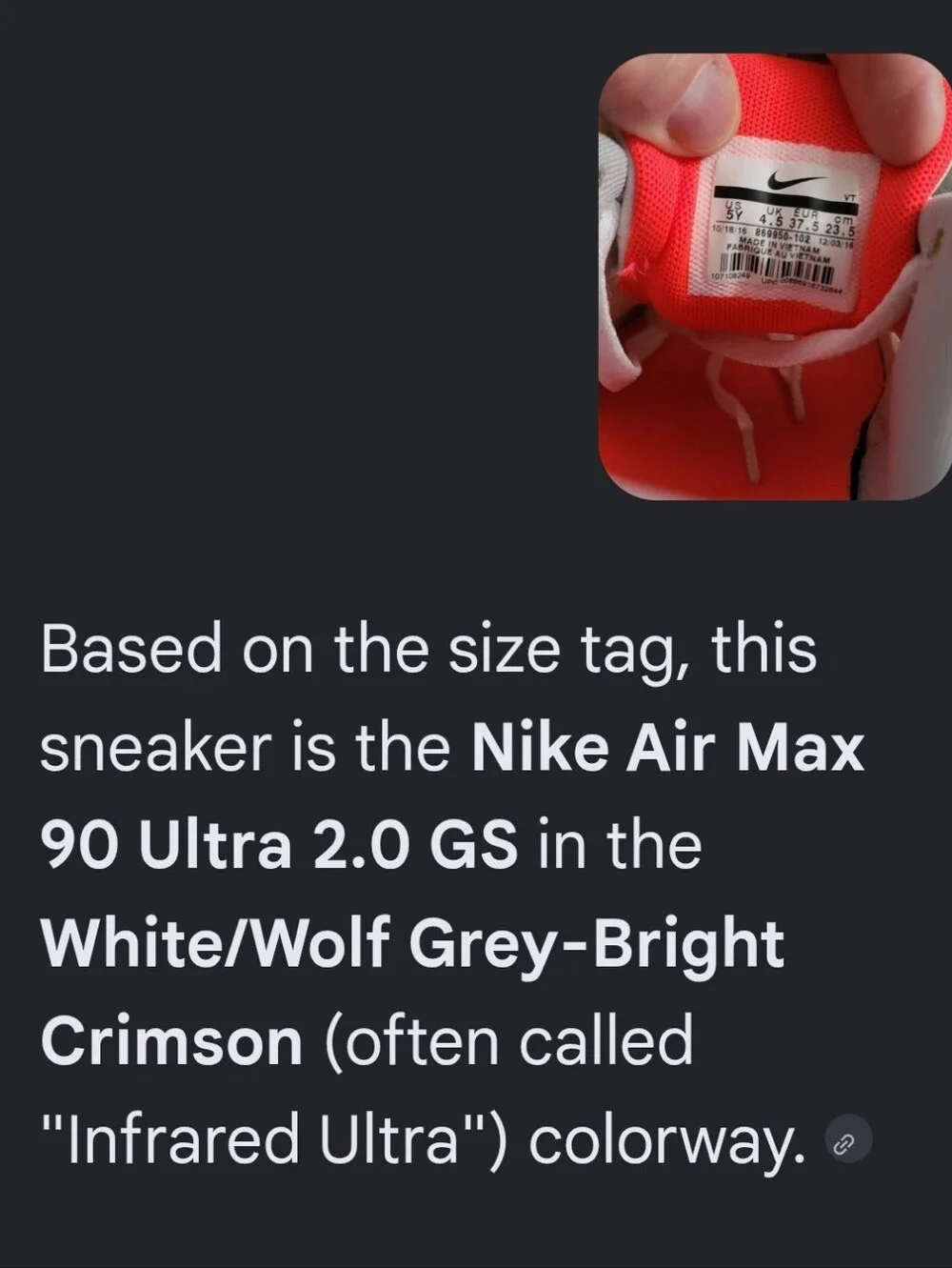 🔥🔥 Nike Air Max 90 Ultra 2.0 'Infrared Ultra' Wmns 6.5 Like New, Fast Shipping